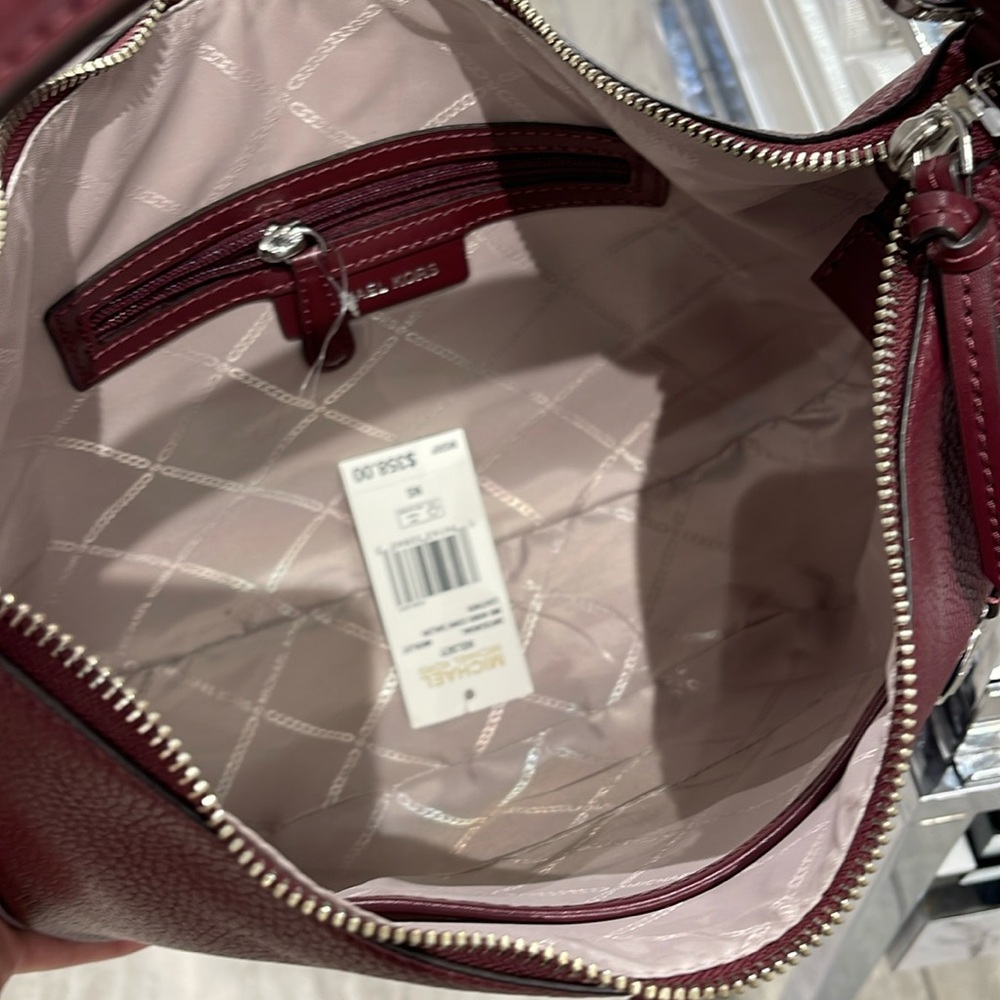 Michael Kors Burgundy Leather Shoulder Bag - Picture 14 of 16